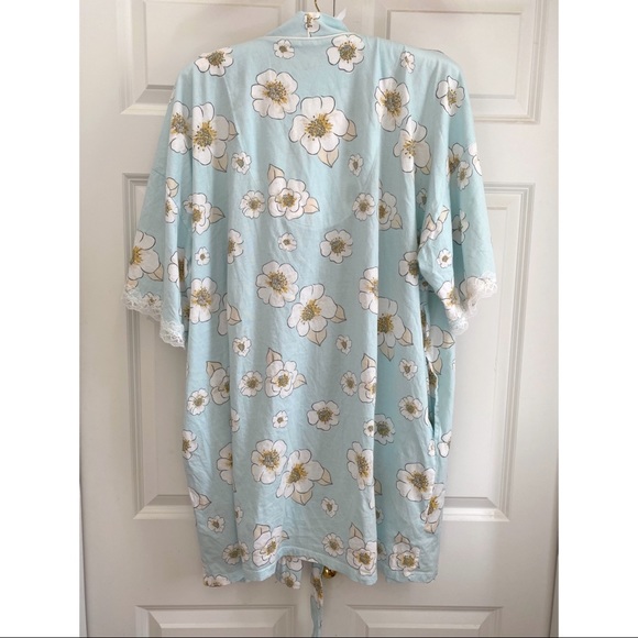 NWOT BedHead Pajamas Floral Kimono Robe with Lace - Picture 4 of 6
